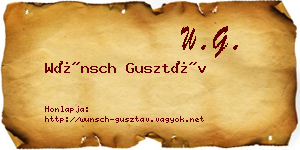 Wünsch Gusztáv névjegykártya
